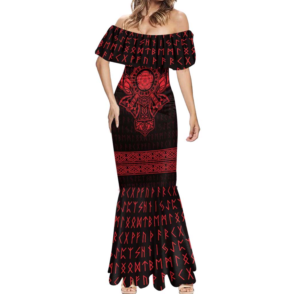 Vikings from Yorkshire Mermaid Dress Red Spirit of Jorvik - Wonder Print Shop