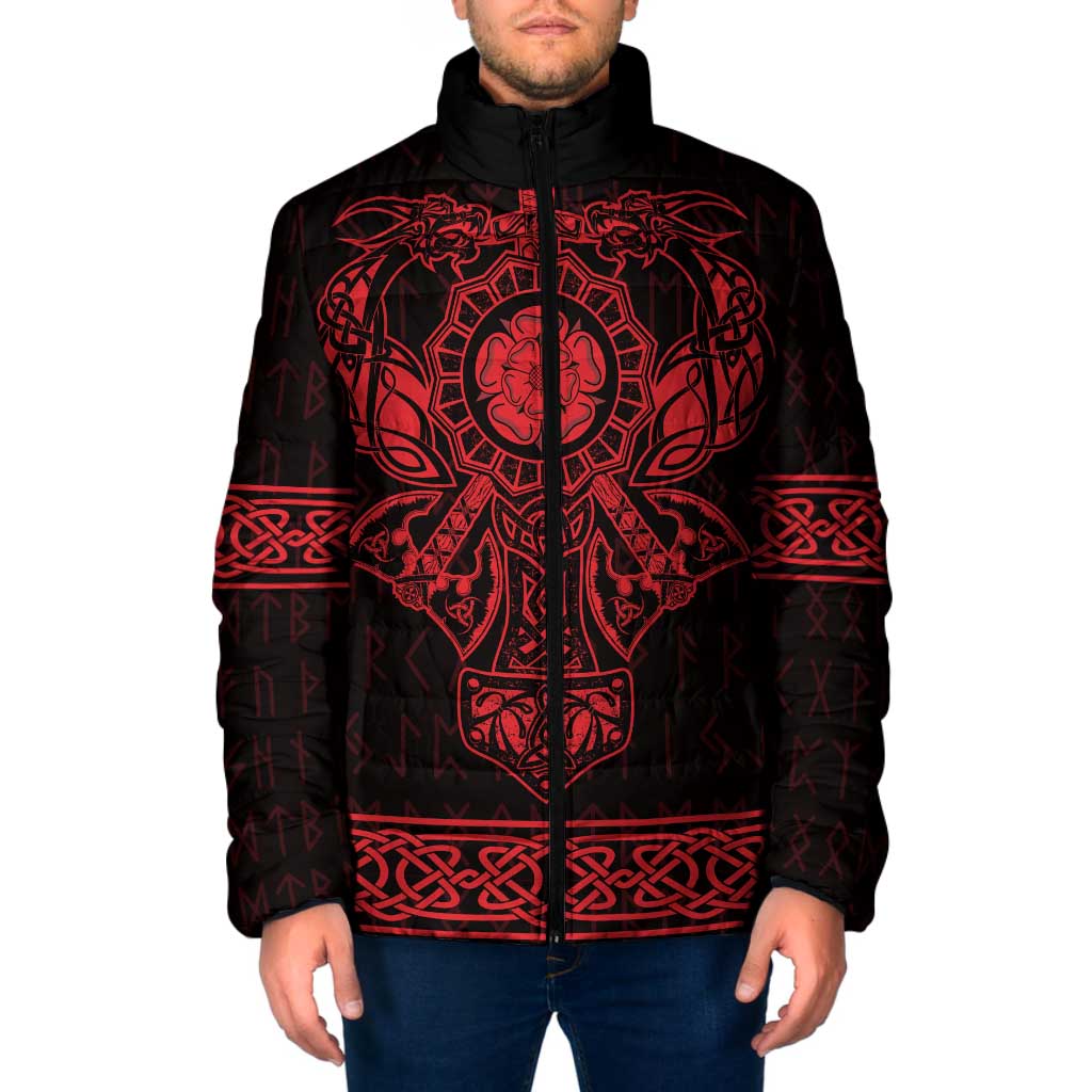 Vikings from Yorkshire Padded Jacket Red Spirit of Jorvik - Wonder Print Shop