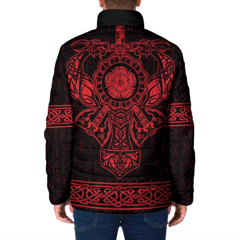 Vikings from Yorkshire Padded Jacket Red Spirit of Jorvik - Wonder Print Shop
