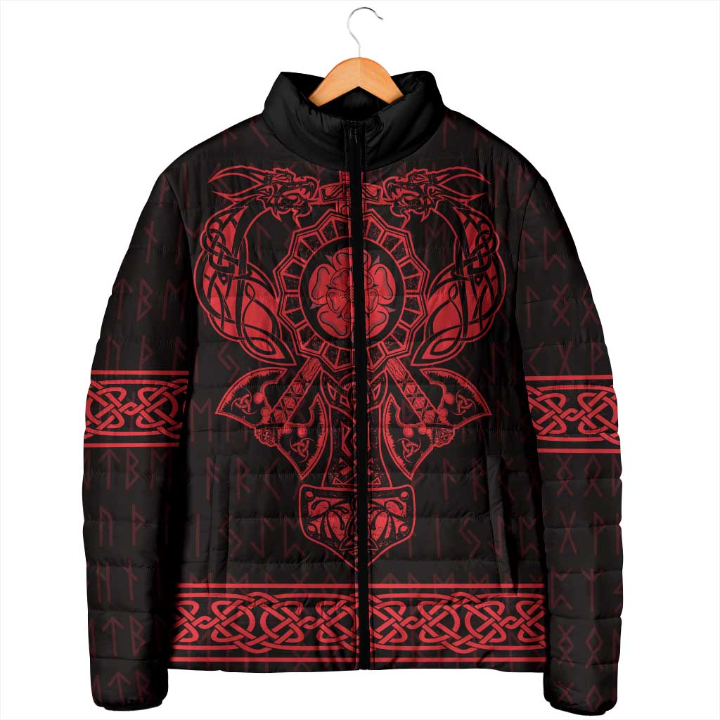 Vikings from Yorkshire Padded Jacket Red Spirit of Jorvik - Wonder Print Shop