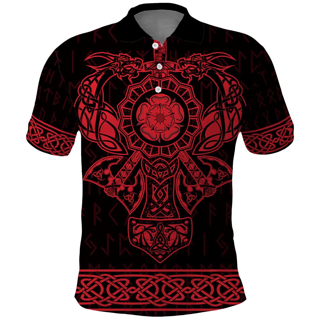 Vikings from Yorkshire Polo Shirt Red Spirit of Jorvik - Wonder Print Shop
