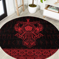 Vikings from Yorkshire Round Carpet Red Spirit of Jorvik - Wonder Print Shop