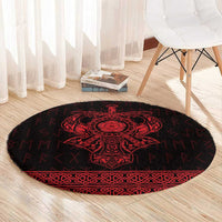 Vikings from Yorkshire Round Carpet Red Spirit of Jorvik - Wonder Print Shop