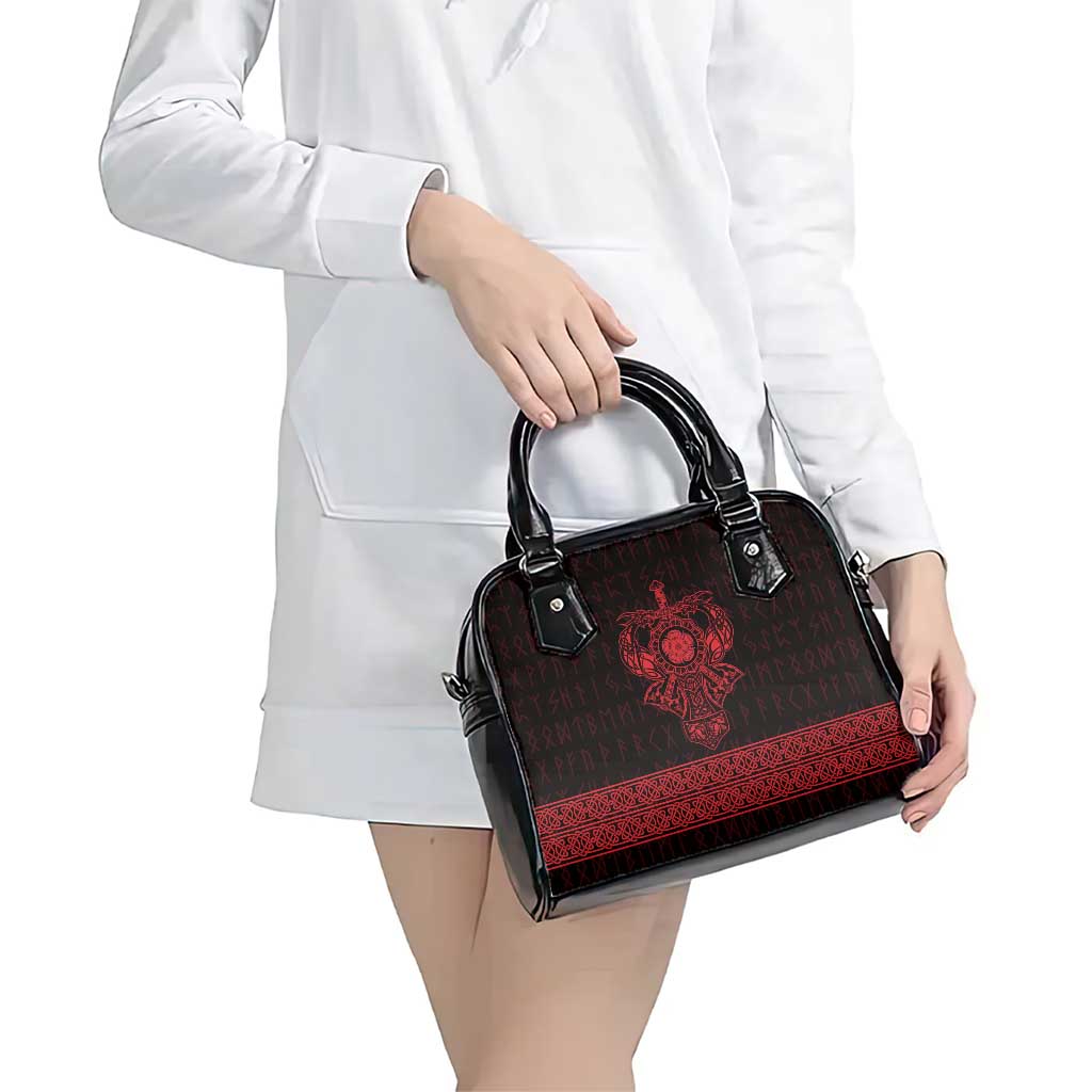 Vikings from Yorkshire Shoulder Handbag Red Spirit of Jorvik - Wonder Print Shop