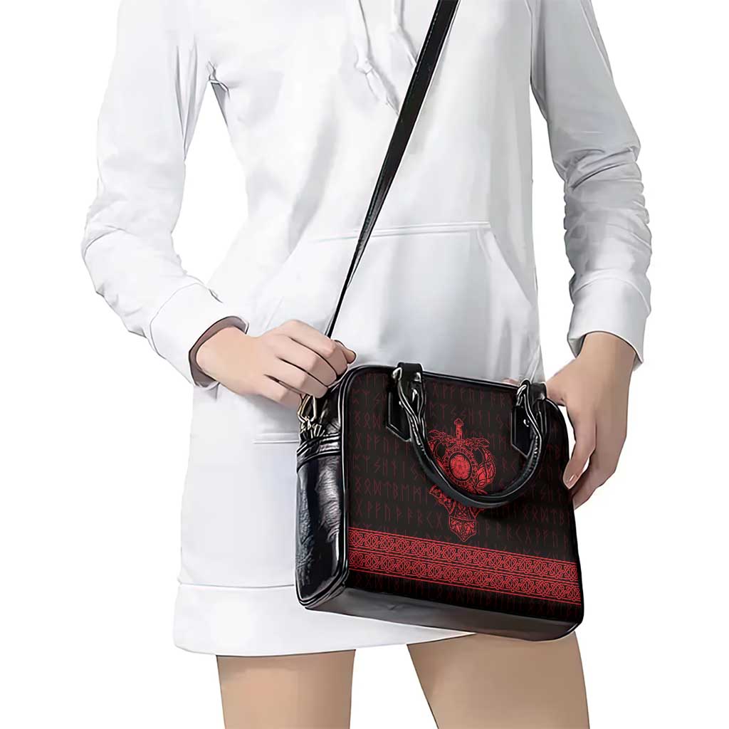 Vikings from Yorkshire Shoulder Handbag Red Spirit of Jorvik - Wonder Print Shop