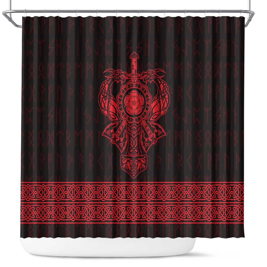 Vikings from Yorkshire Shower Curtain Red Spirit of Jorvik - Wonder Print Shop