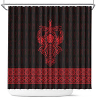 Vikings from Yorkshire Shower Curtain Red Spirit of Jorvik - Wonder Print Shop