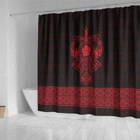 Vikings from Yorkshire Shower Curtain Red Spirit of Jorvik - Wonder Print Shop