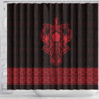 Vikings from Yorkshire Shower Curtain Red Spirit of Jorvik - Wonder Print Shop