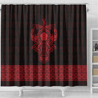 Vikings from Yorkshire Shower Curtain Red Spirit of Jorvik - Wonder Print Shop