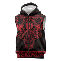 Vikings from Yorkshire Sleeveless Zip Hoodie Red Spirit of Jorvik - Wonder Print Shop