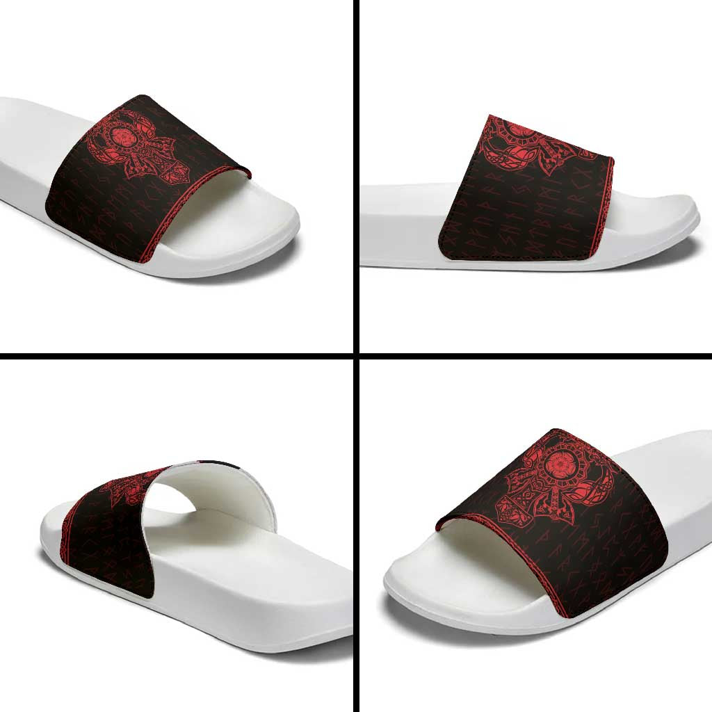 Vikings from Yorkshire Slide Sandals Red Spirit of Jorvik - Wonder Print Shop