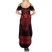 Vikings from Yorkshire Summer Maxi Dress Red Spirit of Jorvik - Wonder Print Shop