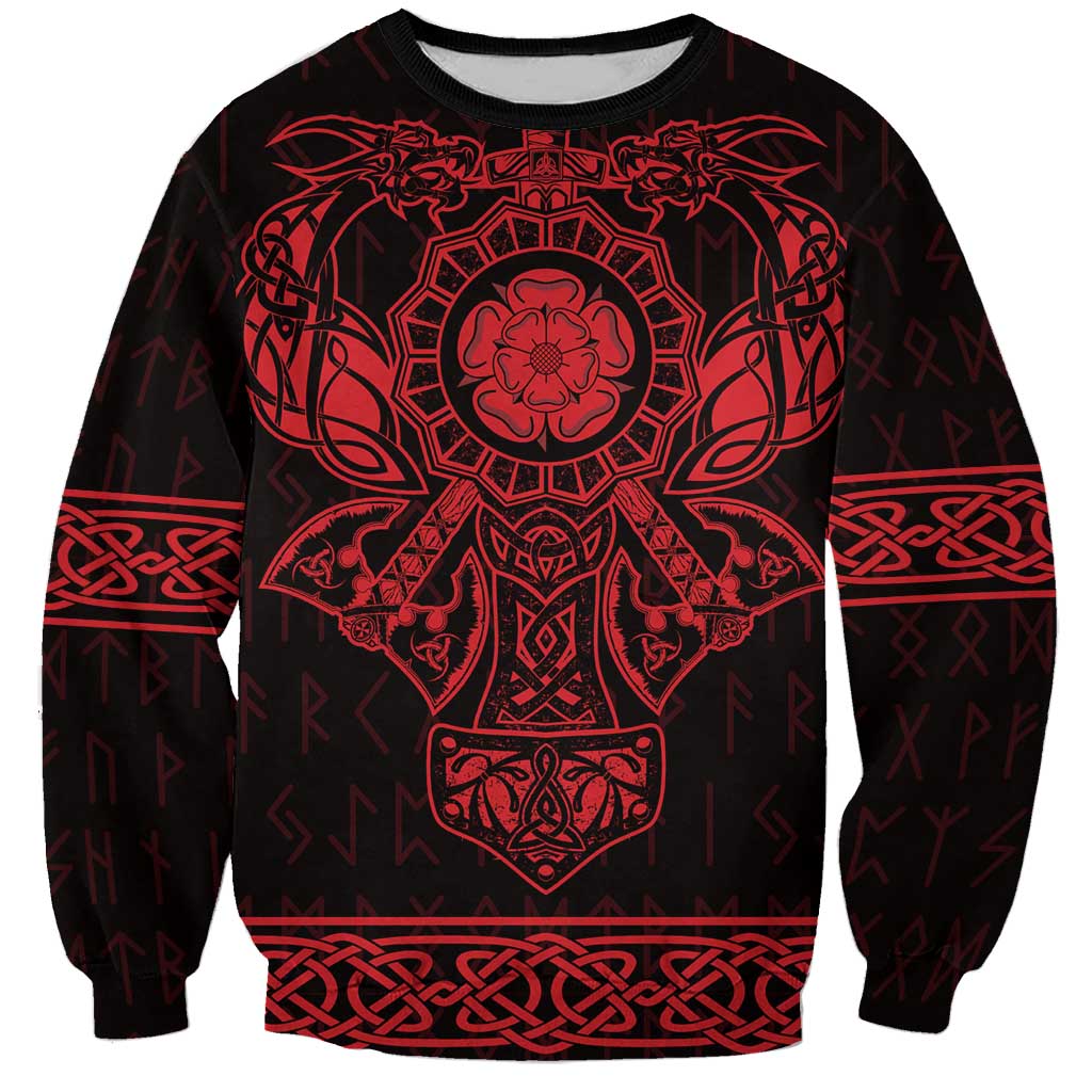 Vikings from Yorkshire Sweatshirt Red Spirit of Jorvik - Wonder Print Shop