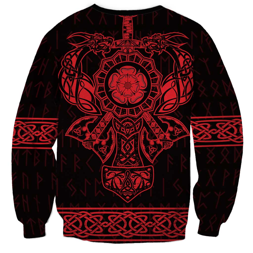 Vikings from Yorkshire Sweatshirt Red Spirit of Jorvik - Wonder Print Shop
