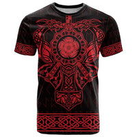 Vikings from Yorkshire T Shirt Red Spirit of Jorvik - Wonder Print Shop