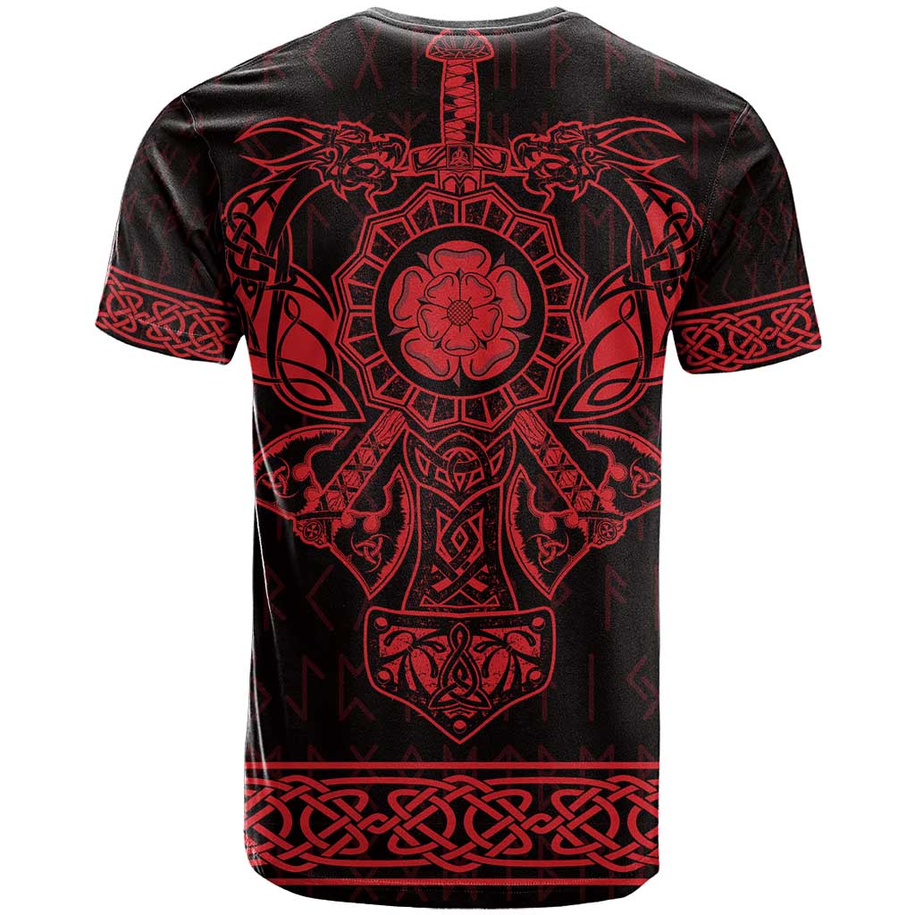 Vikings from Yorkshire T Shirt Red Spirit of Jorvik - Wonder Print Shop
