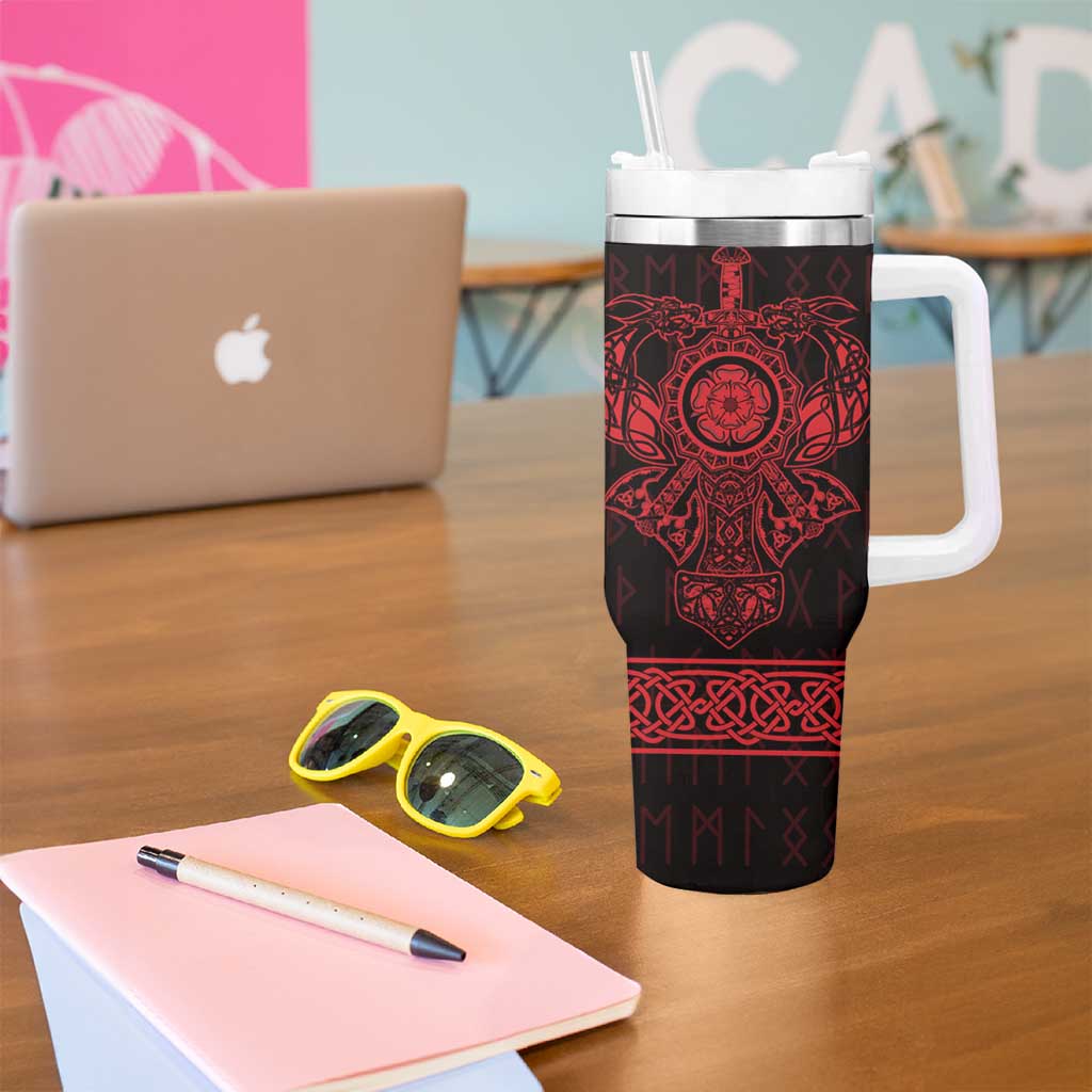 Vikings from Yorkshire Tumbler With Handle Red Spirit of Jorvik - Wonder Print Shop