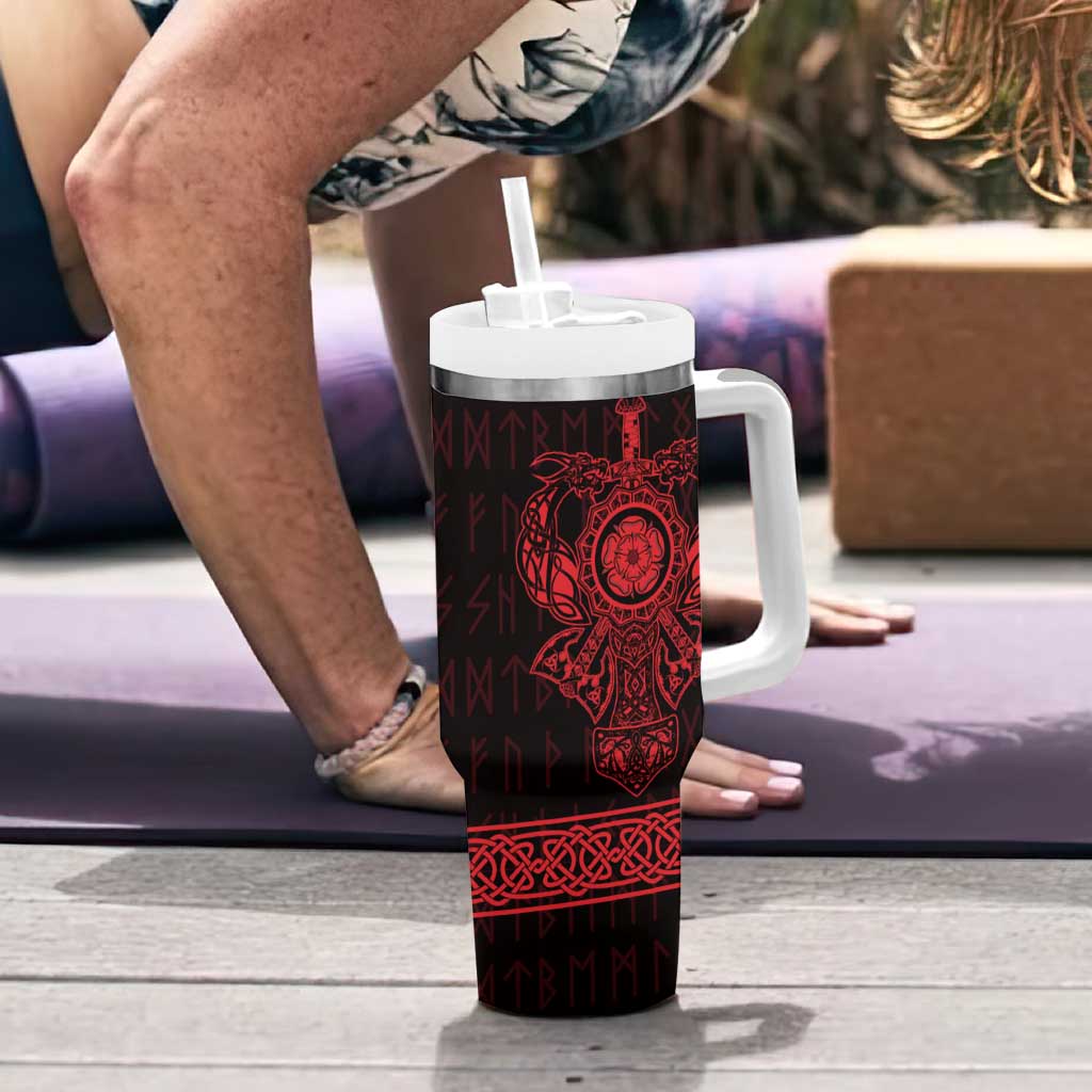 Vikings from Yorkshire Tumbler With Handle Red Spirit of Jorvik - Wonder Print Shop