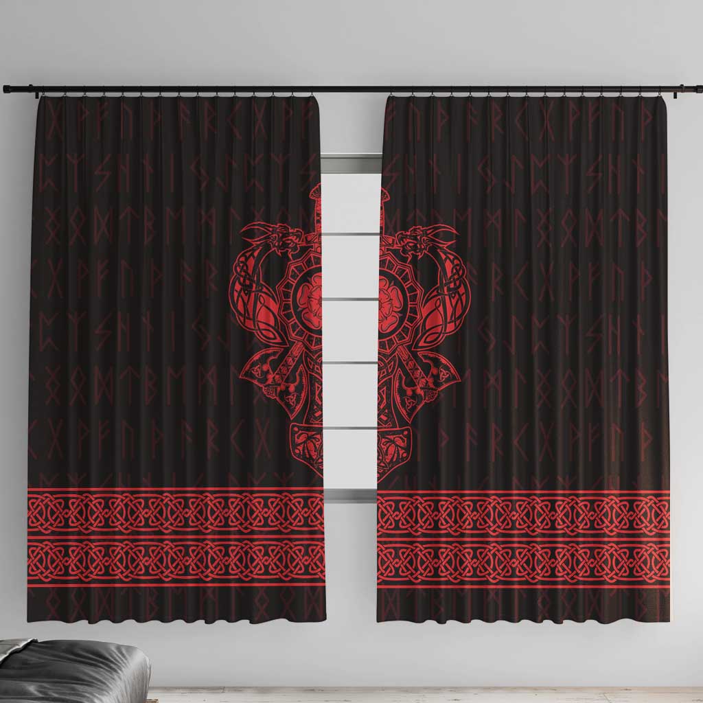 Vikings from Yorkshire Window Curtain Red Spirit of Jorvik - Wonder Print Shop