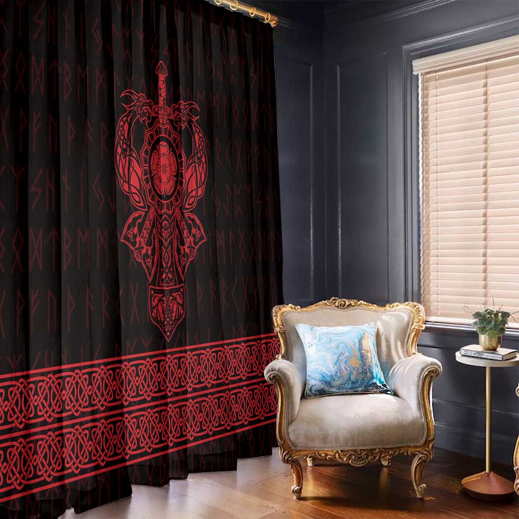 Vikings from Yorkshire Window Curtain Red Spirit of Jorvik - Wonder Print Shop