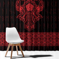 Vikings from Yorkshire Window Curtain Red Spirit of Jorvik - Wonder Print Shop
