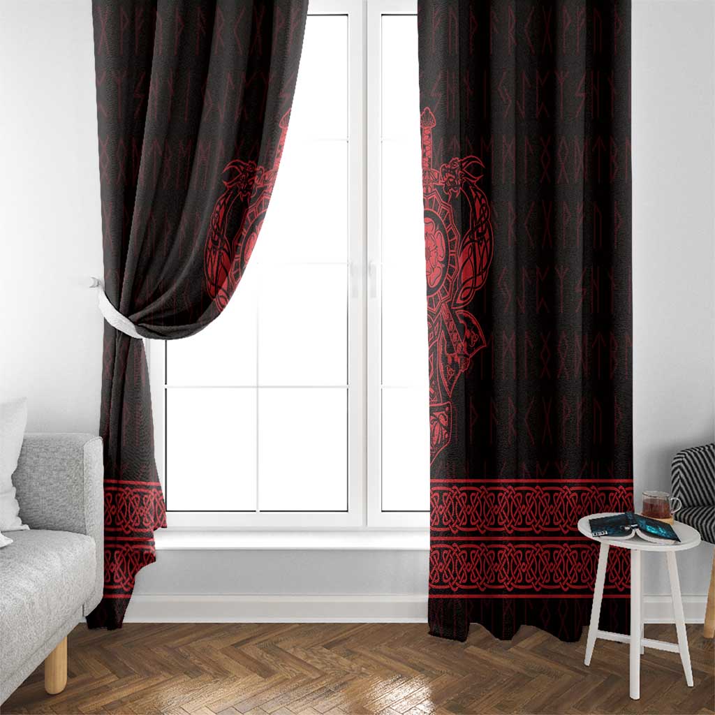 Vikings from Yorkshire Window Curtain Red Spirit of Jorvik - Wonder Print Shop