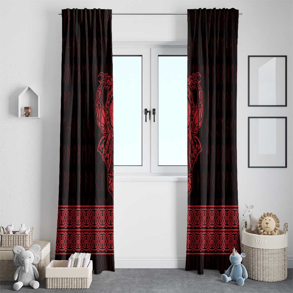 Vikings from Yorkshire Window Curtain Red Spirit of Jorvik - Wonder Print Shop