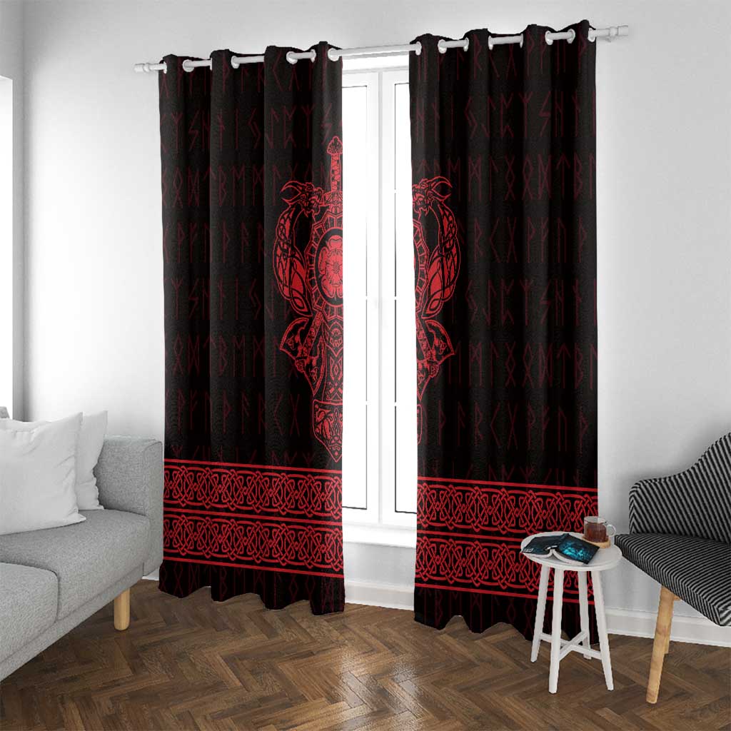 Vikings from Yorkshire Window Curtain Red Spirit of Jorvik - Wonder Print Shop