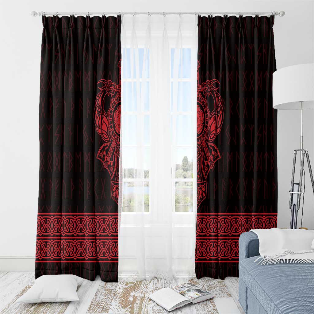 Vikings from Yorkshire Window Curtain Red Spirit of Jorvik - Wonder Print Shop