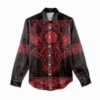 Vikings from Yorkshire Women Casual Shirt Red Spirit of Jorvik - Wonder Print Shop