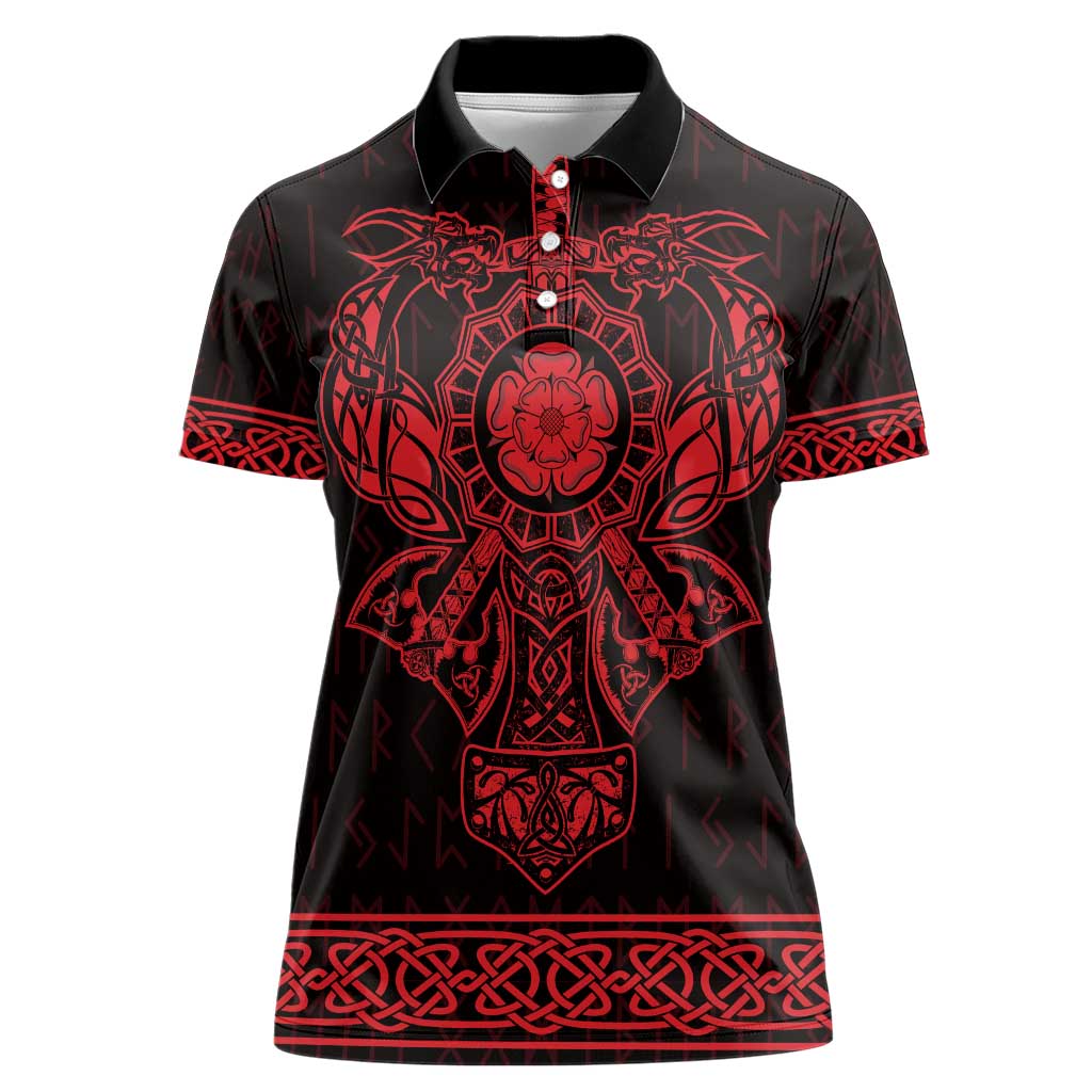 Vikings from Yorkshire Women Polo Shirt Red Spirit of Jorvik - Wonder Print Shop