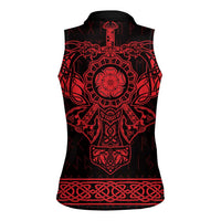 Vikings from Yorkshire Women Sleeveless Polo Shirt Red Spirit of Jorvik - Wonder Print Shop