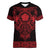 Vikings from Yorkshire Women V-Neck T-Shirt Red Spirit of Jorvik - Wonder Print Shop