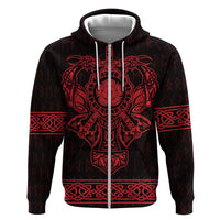 Vikings from Yorkshire Zip Hoodie Red Spirit of Jorvik - Wonder Print Shop