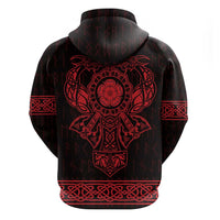 Vikings from Yorkshire Zip Hoodie Red Spirit of Jorvik - Wonder Print Shop