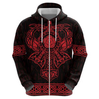 Vikings from Yorkshire Zip Hoodie Red Spirit of Jorvik - Wonder Print Shop