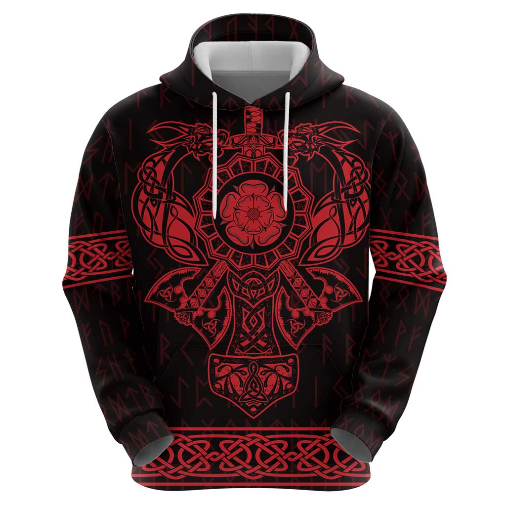 Vikings from Yorkshire Zip Hoodie Red Spirit of Jorvik - Wonder Print Shop