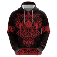 Vikings from Yorkshire Zip Hoodie Red Spirit of Jorvik - Wonder Print Shop
