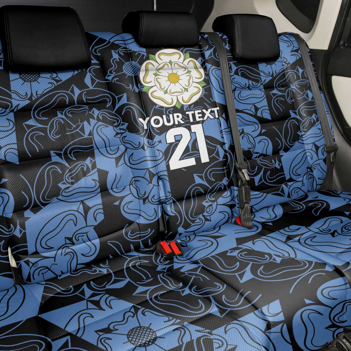 Custom Yorkshire Vikings Heritage Pride Back Car Seat Cover White Rose of Yorkshire - Wonder Print Shop