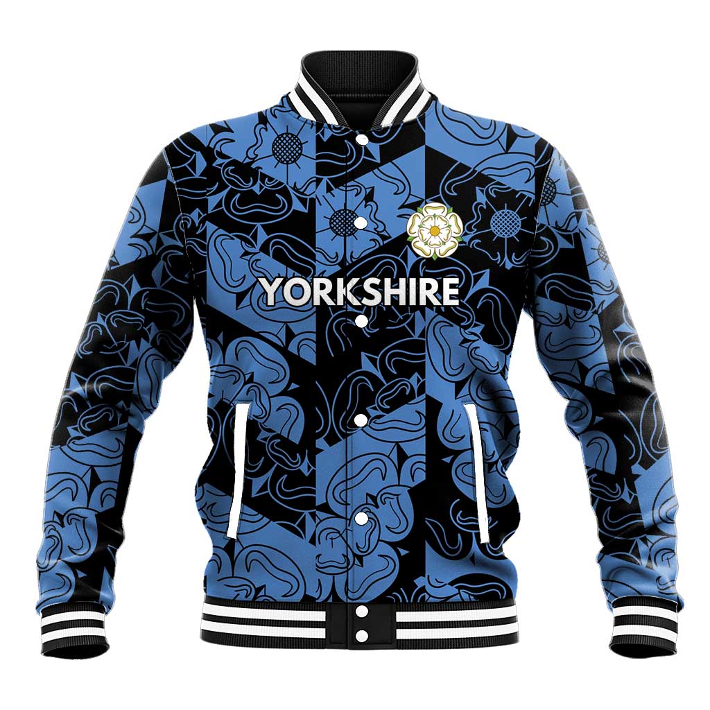 Custom Yorkshire Vikings Heritage Pride Baseball Jacket White Rose of Yorkshire - Wonder Print Shop