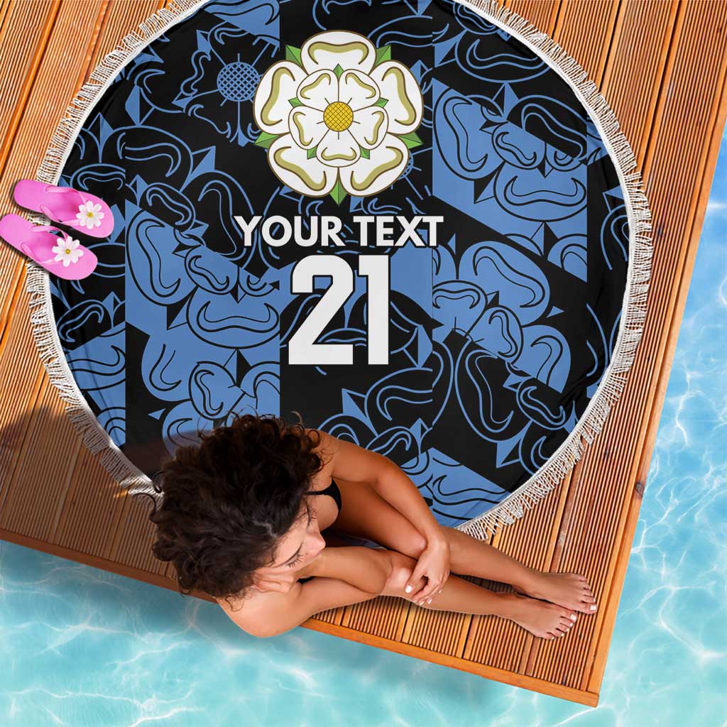 Custom Yorkshire Vikings Heritage Pride Beach Blanket White Rose of Yorkshire - Wonder Print Shop