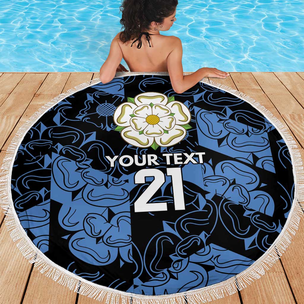 Custom Yorkshire Vikings Heritage Pride Beach Blanket White Rose of Yorkshire - Wonder Print Shop