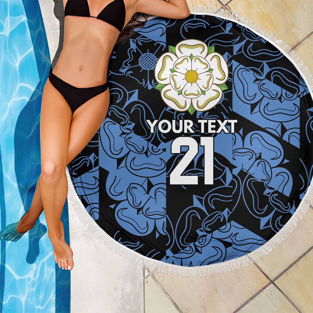 Custom Yorkshire Vikings Heritage Pride Beach Blanket White Rose of Yorkshire - Wonder Print Shop