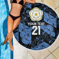 Custom Yorkshire Vikings Heritage Pride Beach Blanket White Rose of Yorkshire - Wonder Print Shop