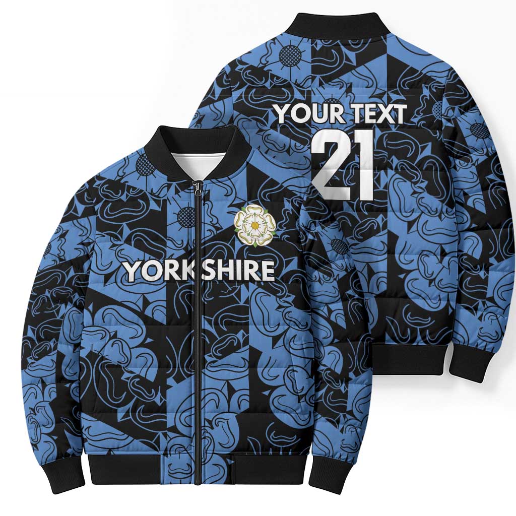 Custom Yorkshire Vikings Heritage Pride Bomber Puffer Jacket White Rose of Yorkshire - Wonder Print Shop