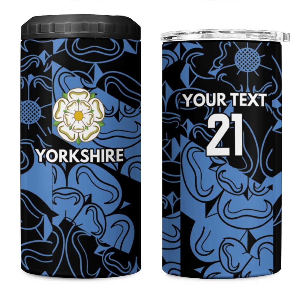 Custom Yorkshire Vikings Heritage Pride 4 in 1 Can Cooler Tumbler White Rose of Yorkshire - Wonder Print Shop