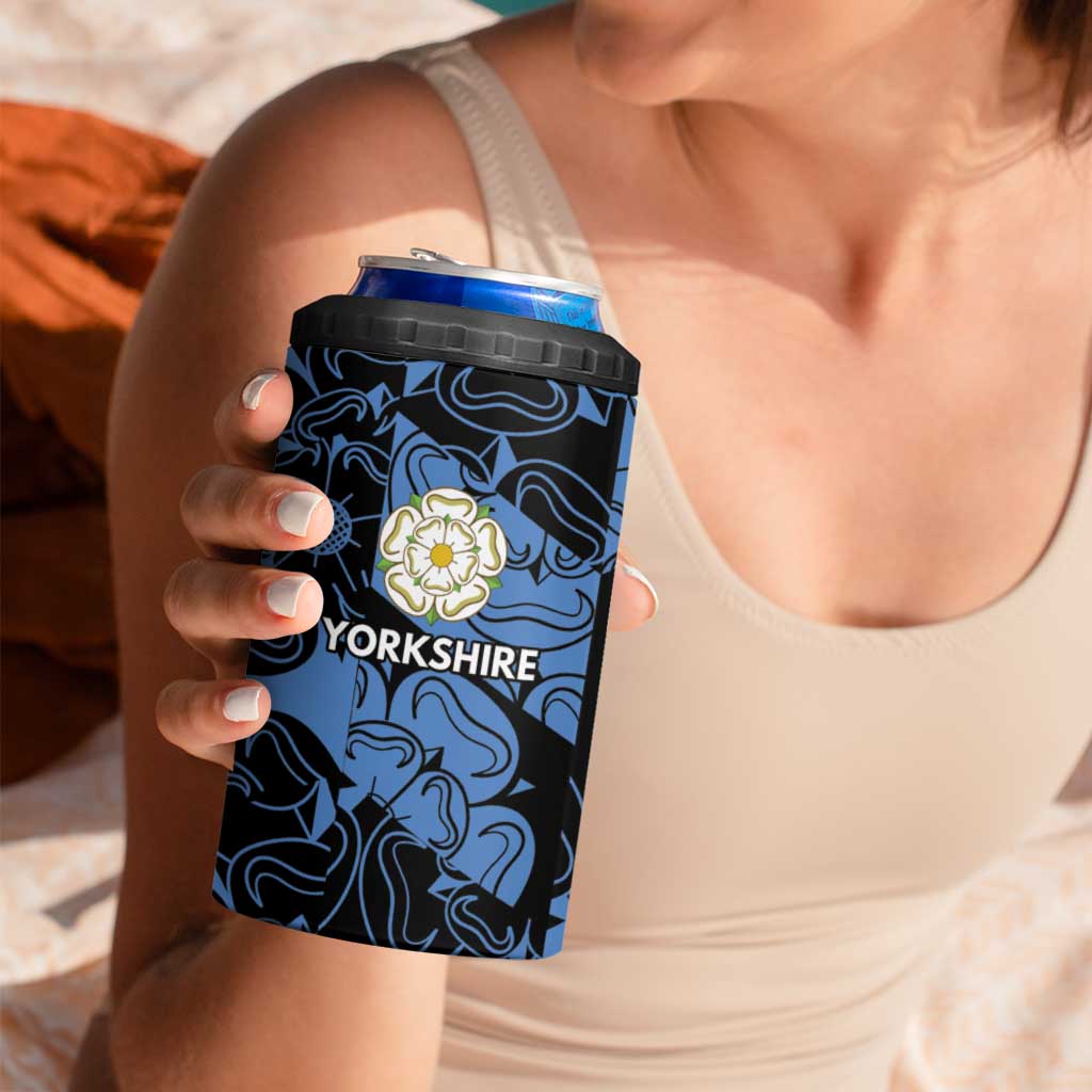Custom Yorkshire Vikings Heritage Pride 4 in 1 Can Cooler Tumbler White Rose of Yorkshire - Wonder Print Shop
