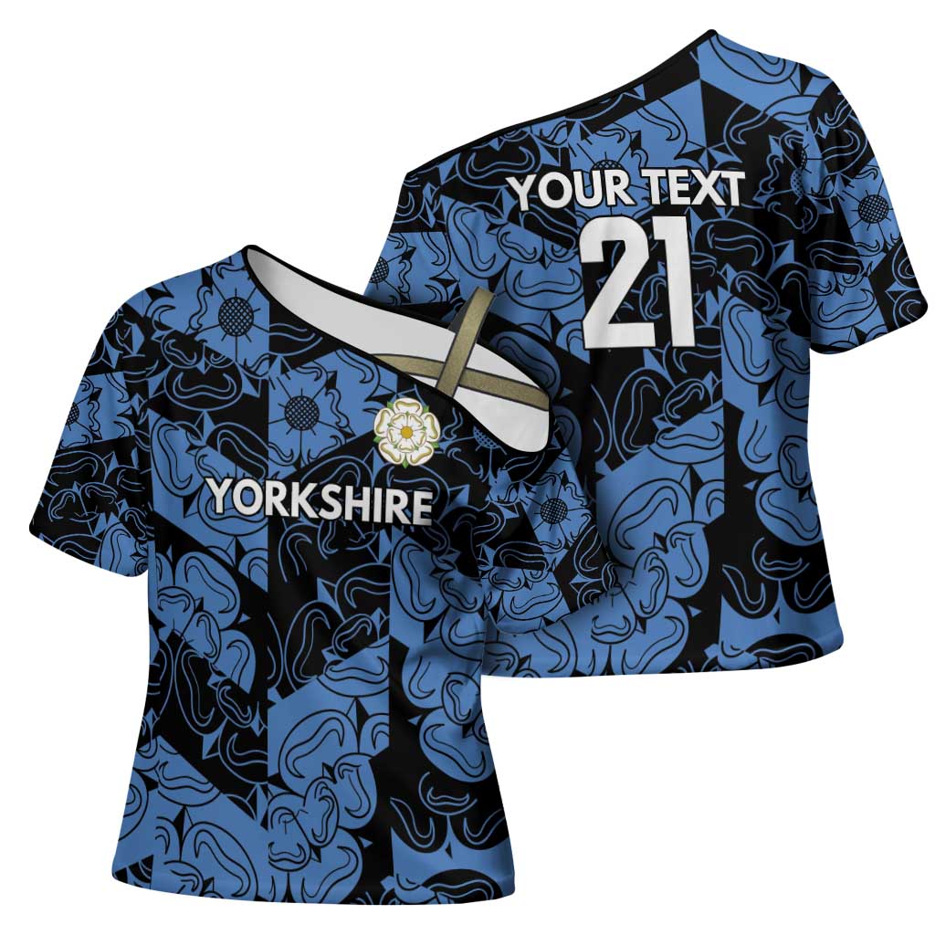 Custom Yorkshire Vikings Heritage Pride Cross Shoulder Shirt White Rose of Yorkshire - Wonder Print Shop