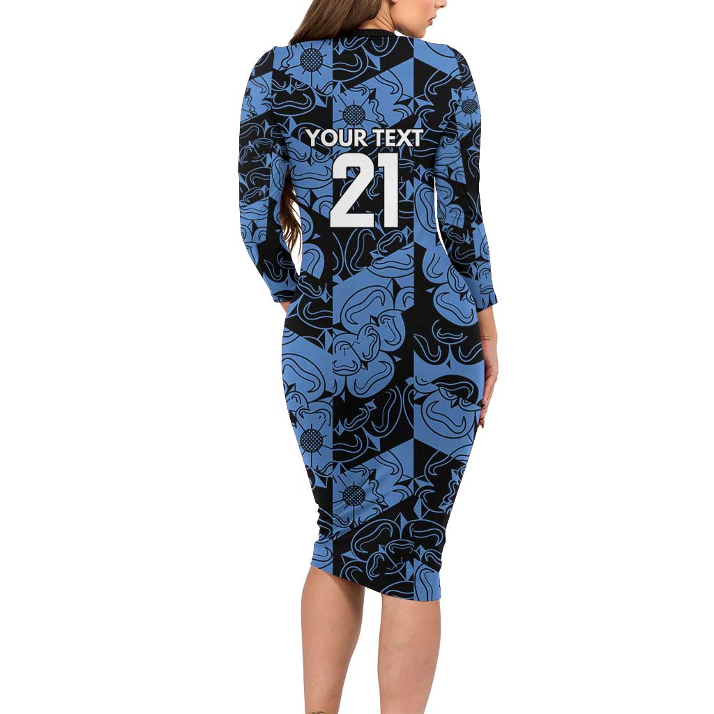 Custom Yorkshire Vikings Heritage Pride Family Matching Long Sleeve Bodycon Dress and Hawaiian Shirt White Rose of Yorkshire - Wonder Print Shop
